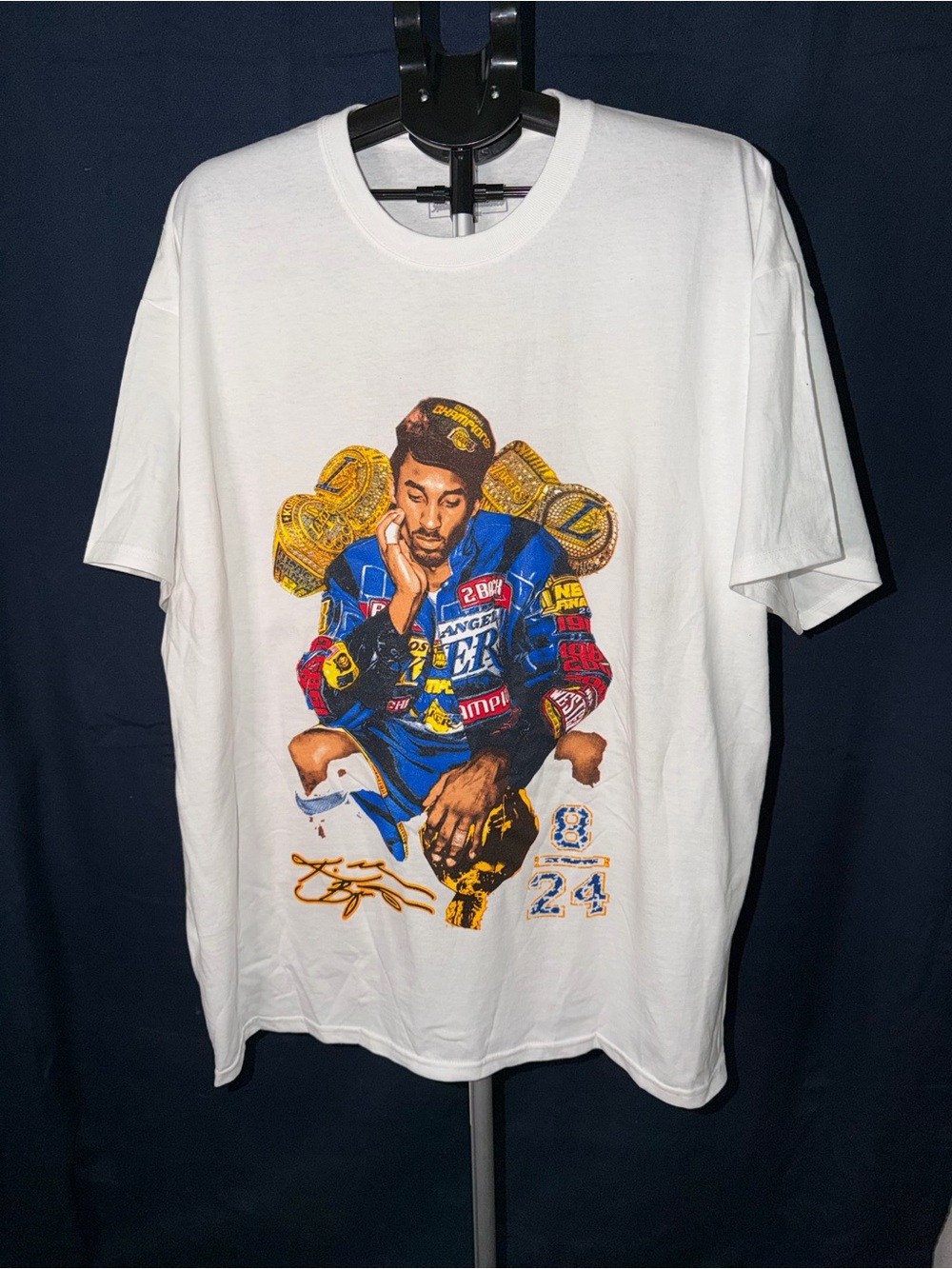 Headgear Classics Kobe Bryant Championship Graphic Tee White 2XL NWOT